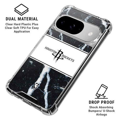 NBA Houston Rockets Marble Google Pixel 10 Clear Case